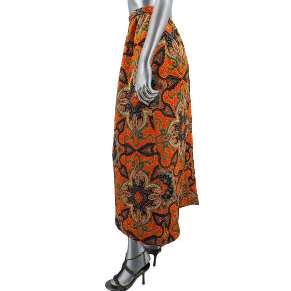 Vintage 1970's QUILTED MAXI SKIRT ~ Bright Psychedelic Mandala Design ~ XX-SMALL - Picture 6 of 7